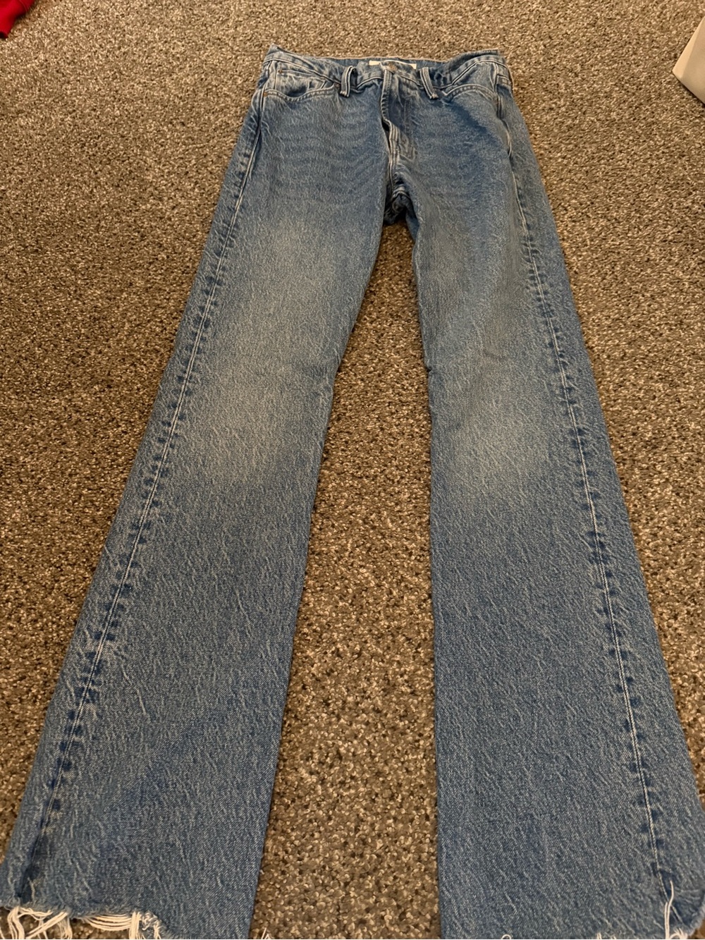 MOTHER Straight Leg Jeans - Light Blue Wash